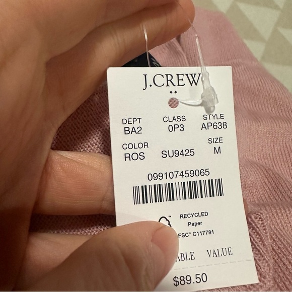 J crew rose Merino wool-blend crewneck sweater - Picture 3 of 3